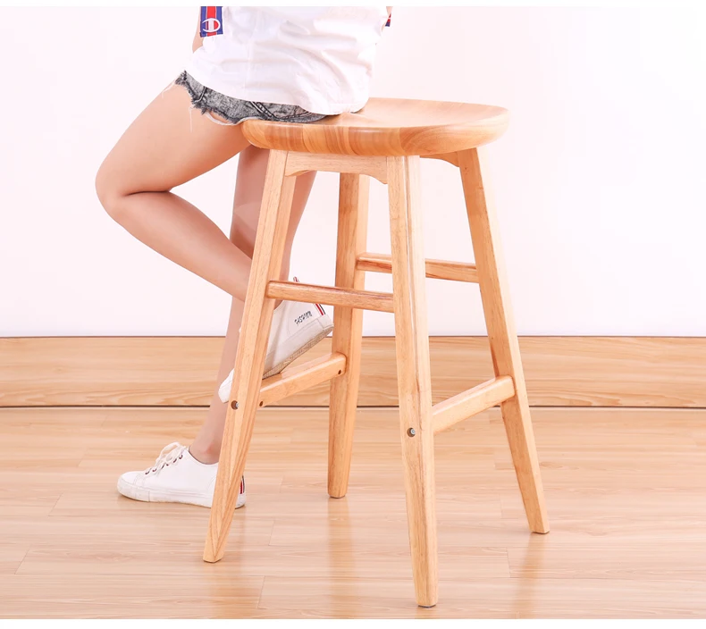 Tabouret de bar en bois massif, tabouret de réception, de style américain, moderne et minimaliste, tabouret de bar haut, créatif et européen, pour la maison