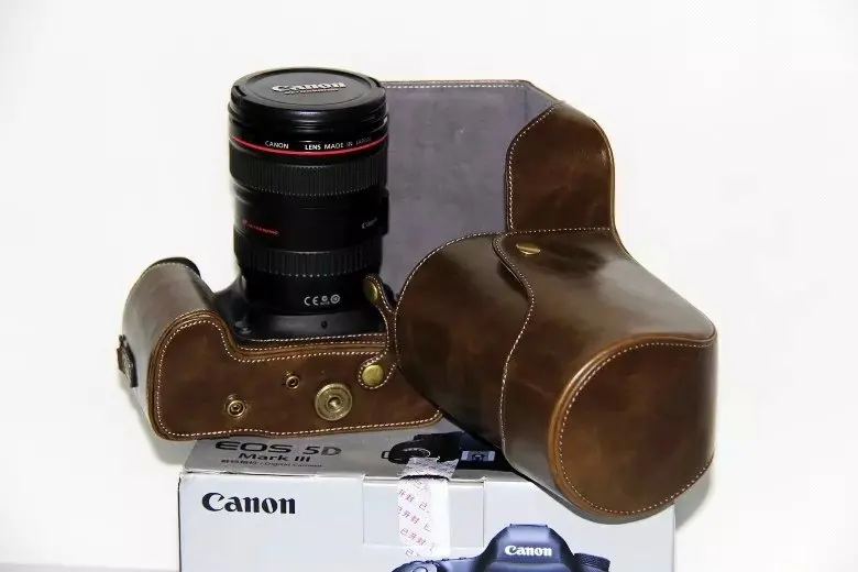 PU 가죽 카메라 가방 케이스 커버, 캐논 EOS 5D 마크 III II 5D3 5D2 24-105 18-55 18-135 렌즈