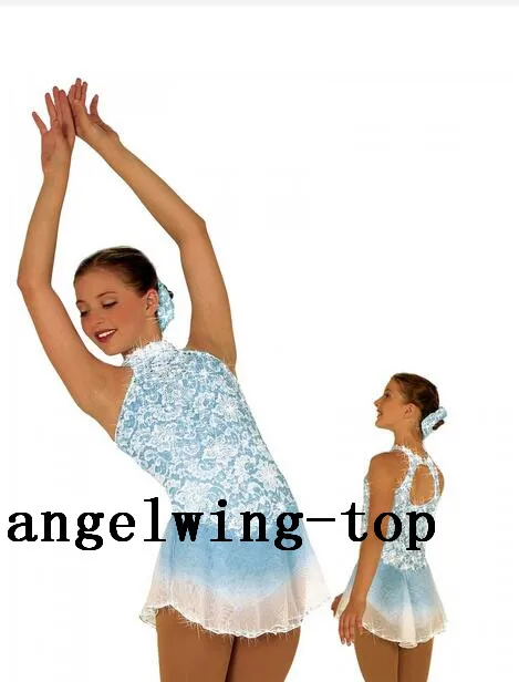 

figure skating dress women blue ice figure dresses for girls competition no sleeves dresses to figure free shipping