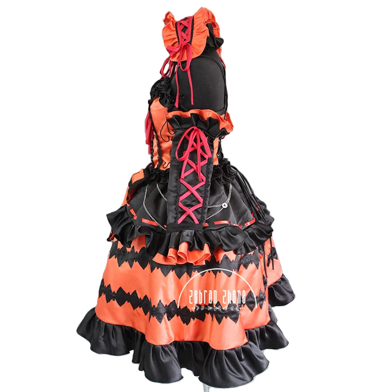 New Arrival Date A Live Cosplay Costume Tokisaki Kurumi Hallween Party Costume Dress  For Women Girl Custom Made