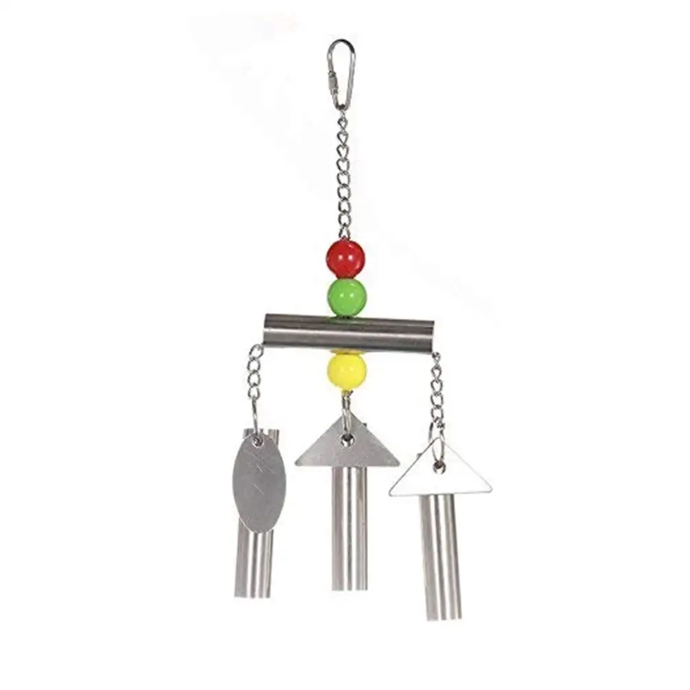 Bird Stainless Steel Bells String Toy Parrot Hanging Chew Bead  for   Macaw African Greys Amazon Eclectus Cockatoo