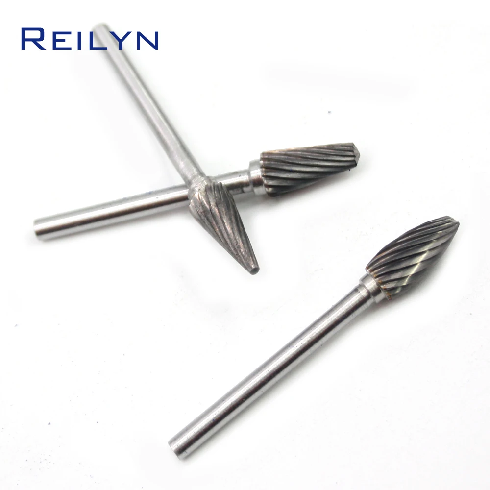 Free Shipping 10pcs/set Tungsten Steel File Meshed Double Grained Milling Cutter 3 x 6mm Rotary File Grinding Bits