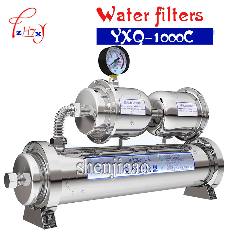 YXQ-1000C tratamiento de agua filtro de agua purificador de agua 1000L/H acero inoxidable duradero con esterilización del medidor de presión de agua