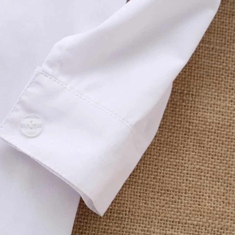 new style  lace cotton solid White baby kids boys Blouse white shirts  with long sleeves for children boys christmas gift