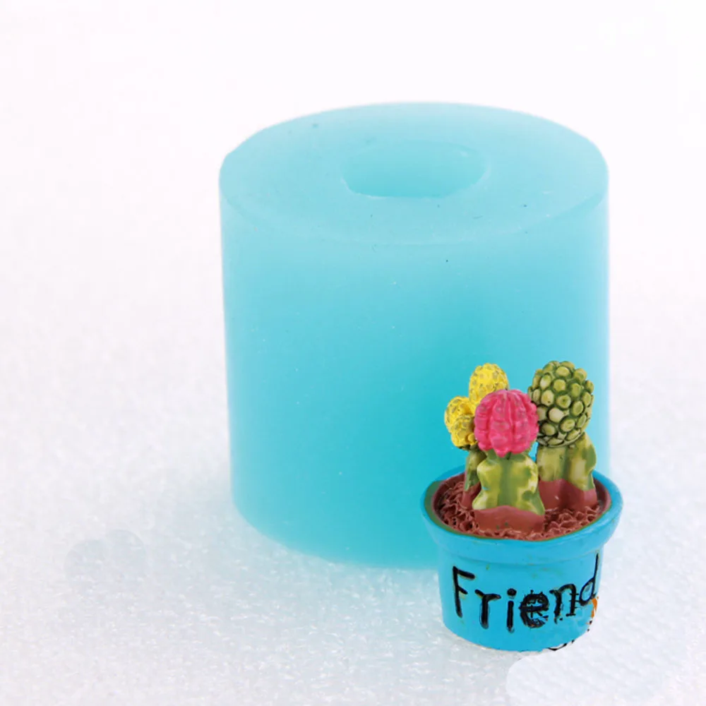 silicone 3D mini potted succulent plant chocolate  fandont birthday wedding cake decoration mold