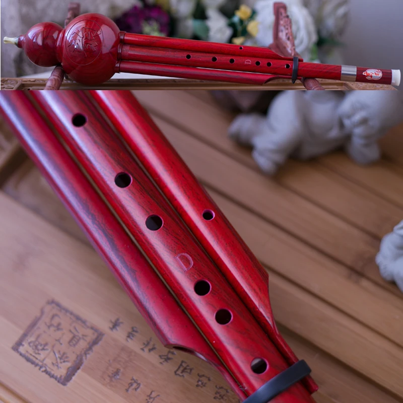 Improved Bass D Key Hulusi Flute Imitate wood grain ABS Material Folk Musical Instrument Professional Chinese Flauta