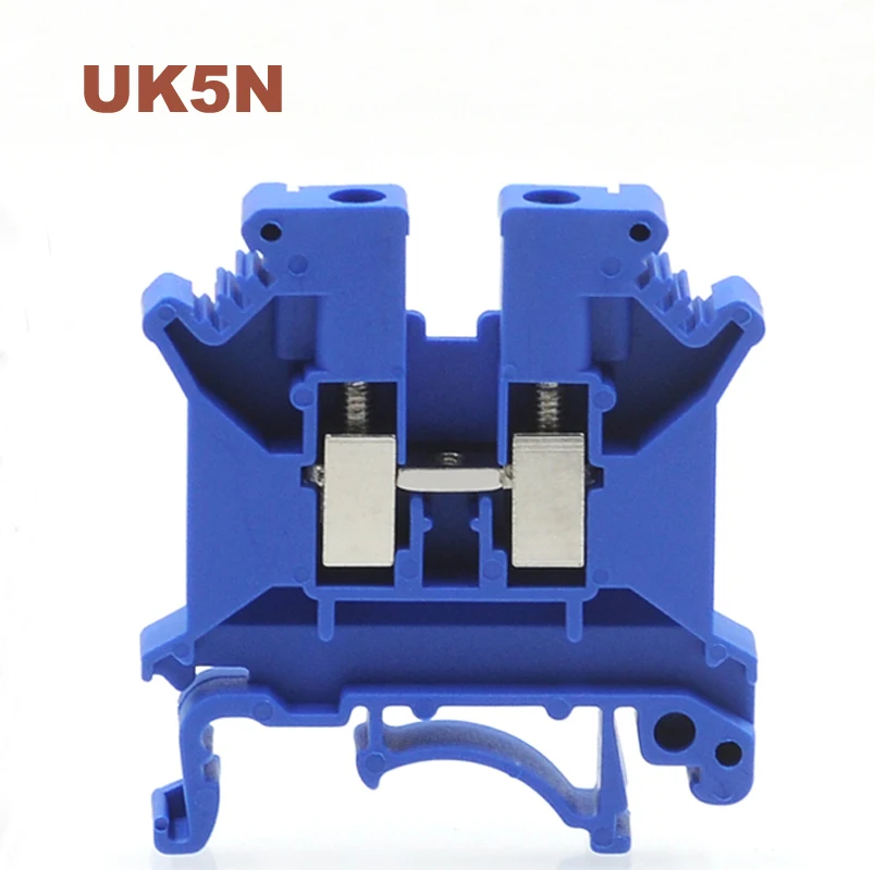 Din Rail Universal Terminal Block UK-5N Blue Screw Type Electric Terminals Block  Wire Cable Connector Morsettiera 41A Bornier