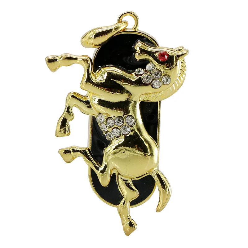 Baru Kristal Logam Indah Unicorn Model Usb 2.0 Pen Drive 8GB 16GB 32GB Berlian Kuda Kalung Usb Flash Drive Memori Flash Stick