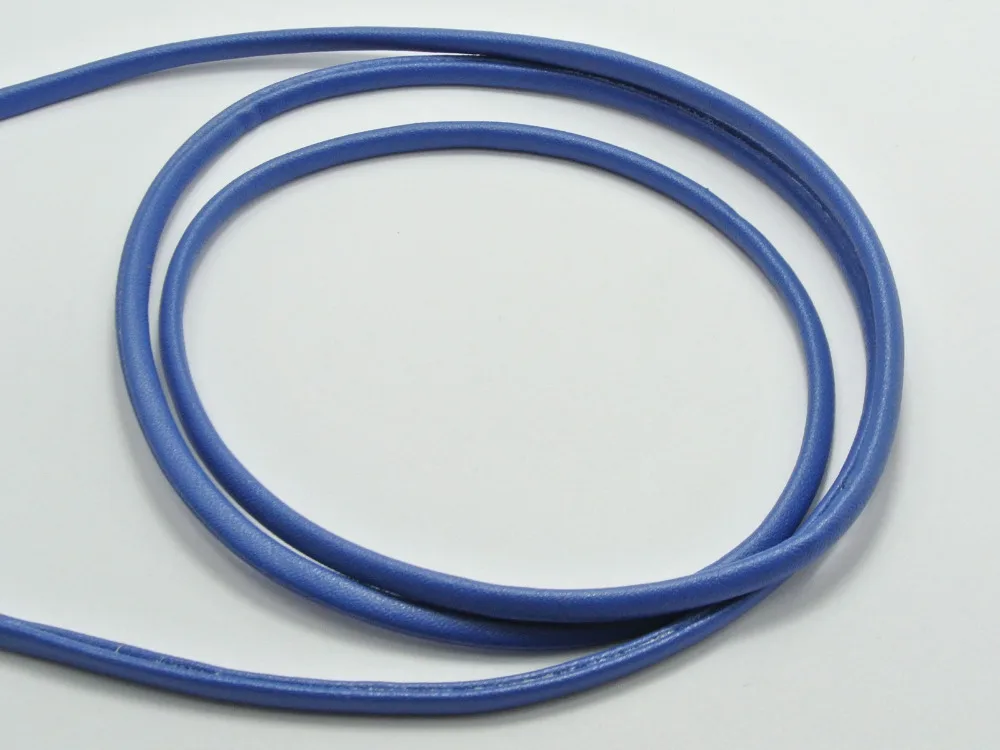 32.8 Feet Royal Blue Flat Soft Synthetic Leather Jewelry Cord 4X2mm