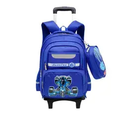 children backpack trolley for school kids Rolling bags for boy Wheeled backpack School backpack with wheels  travel trolley bag