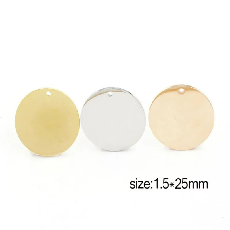 10pcs/Lot Stainless Steel Charms Mirror Polish Round Discs Stamping Blanks Charms Pendants for DIY Jewelry Findings Accessories