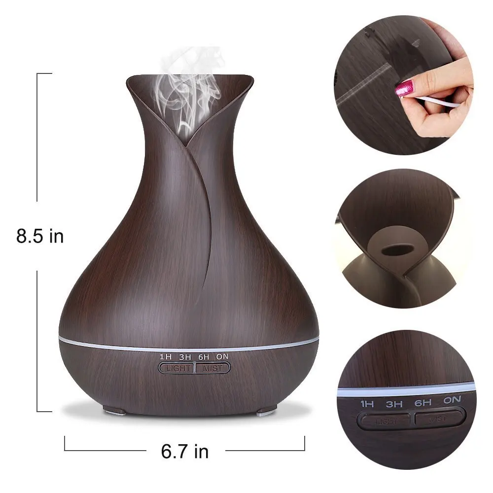 AC 100-240V 400ML Essential Oil Diffuser Aromatherapy Mist Maker Ultrasonic Cool Mist Air Humidifier with Remote Control