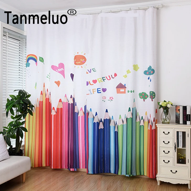 

Luxury Curtains for Living Room Decoration Pencil Design Cortinas Para La Sala Semi-blackout Children Cortinas De Dormitorio