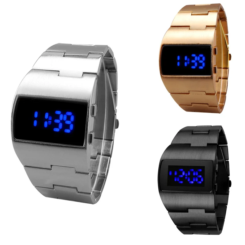 Sport Wrist Watch Men Military LED Watch Stainless Steel Digital Watches Business Wristwatches Clock Timer Relogio Timepiece