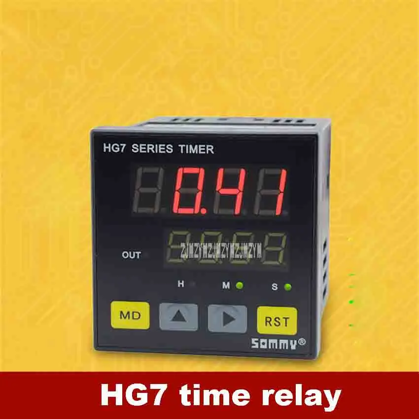 New Arrival Multifunction HG7-RB40 Time Relay AC220V 3A Double Row Four LED A Group of Relay Output Timing Time Relay Switch