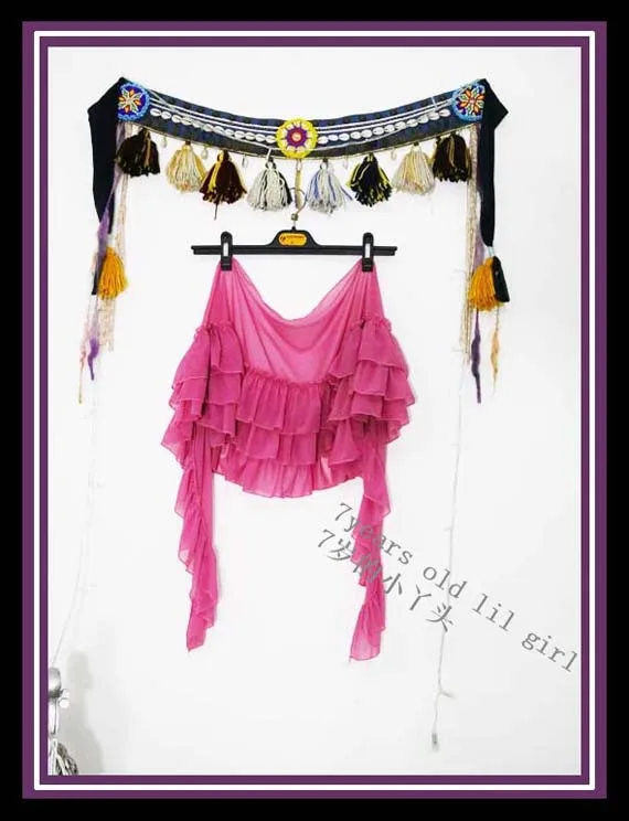 Transparent thin Tribal belly dance hip over scarf BQ54