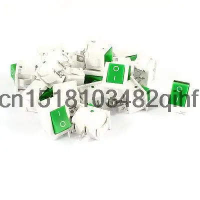 

20Pcs KCD1 AC 250V 6A 125V 10A 2Pin SPST Power ON/OFF Panel Rocker Switch Green