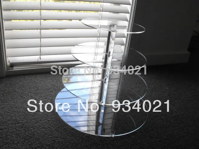 

Clear 4 tiers acrylic cupcake stands/ plexiglass wedding cake display stands/acrylic cupcake stand