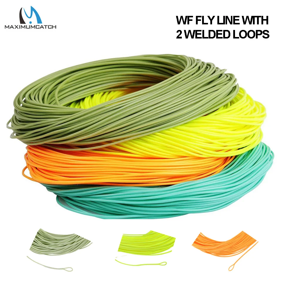 Maximumcatch 1/2/3/4/5/6/7/8wt Weight Forward Fly Line 100FT Floating Fly Fishing Line With Welded Loop Multi Color