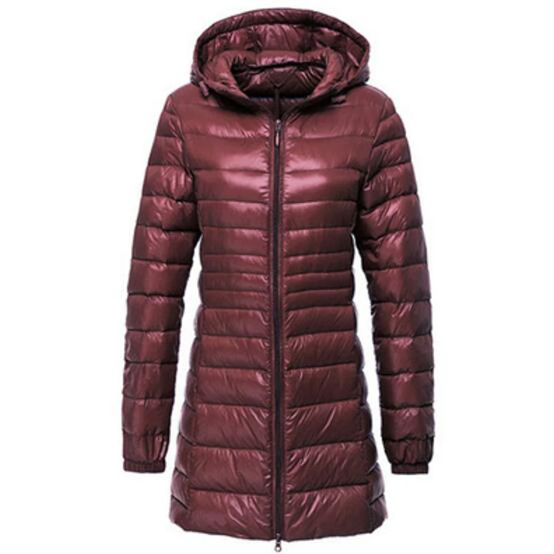 SEDUTMO Spring Ultra Light Womens Down Jackets Duck Down Coat Long Puffer Jacket Thin Hooded Coat ED123