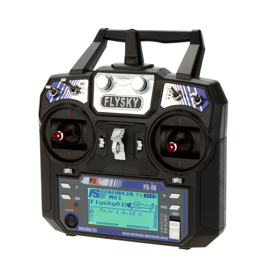 Transmisor de sistema de radio Flysky FS-i6 AFHDS 2A 2,4 GHz 6CH para planeador de helicóptero RC con receptor de FS-iA6 modo 2