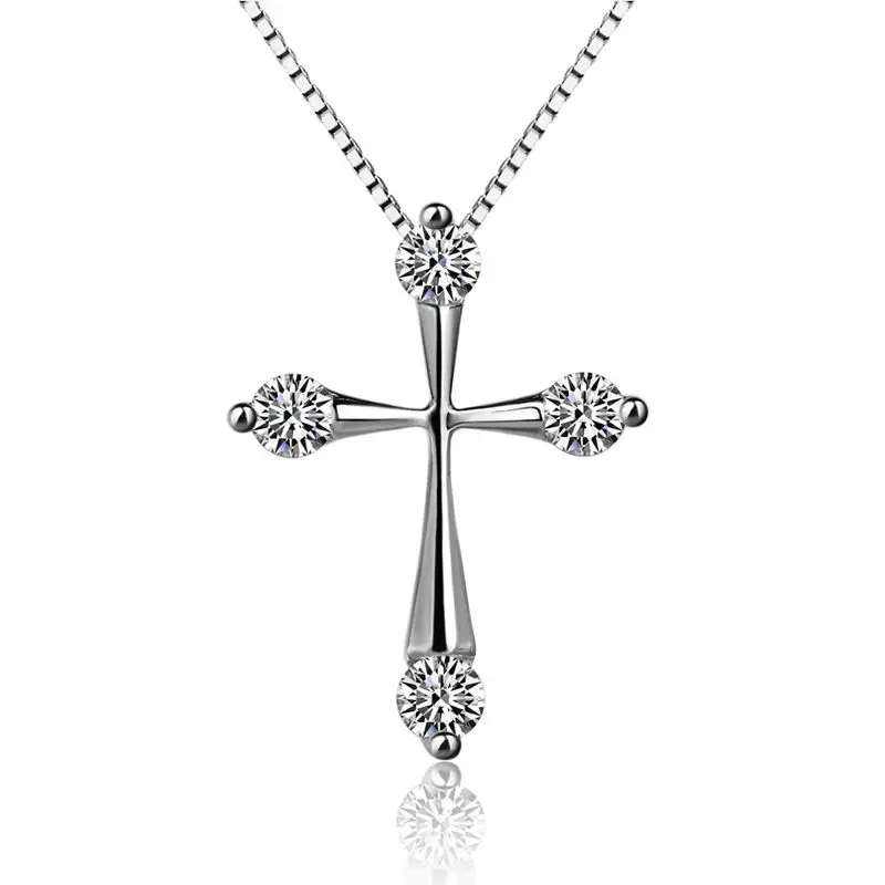 Fashion Womens Elegant Cross Crystal Pendant Charm Necklace Jewelry Gifts