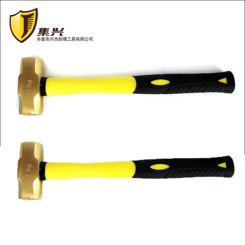 Brass Sledge hammer with rubber handle,Brass octagonal hammer with rubber handle,explosion-proof hammer,1kg