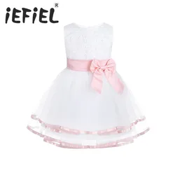 iEFiEL Newborn Toddler Girl Baptism Dress Baby Girls Princess Tulle Formal Dresses 1 Year Birthday Gift Kids Party Wear Dresses