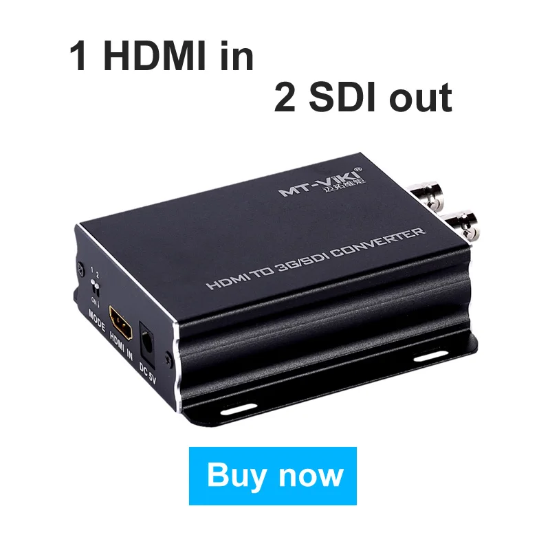 

MT-VIKI HDMI to HD/SD/3G SDI Converter Video Adapter Full HD High Quality HDMI In 2*SDI Out HDMI2SDI 1080P SDI-H03