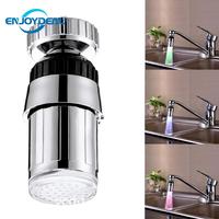 360 Degree Rotation Water Faucet Light LED Kitchen Faucet Shower Tap Novelty Faucet Nozzle Head Bathroom Light 3 Color Changing