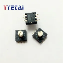 Codificador rotativo SMD, 2 piezas, 10 bits, 0-9, con mango, 3:3 pines