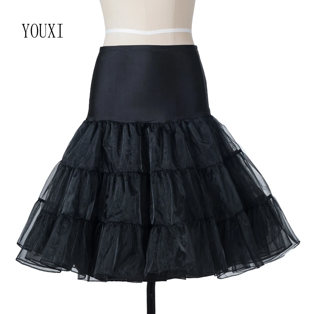 Neuer kurzer Petticoat Vintage 3-lagiger Puffy Organza Petticoat Retro Krinoline Unterrock Rockabilly Cosplay Swing Tutu Rock – Detail 2