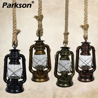 Vintage Kerosene Pendant Lights E27 Retro Hemp Rope Hanging Lamp Industrial Loft For Decoracion Bar Dinning Room Pendant Lamp