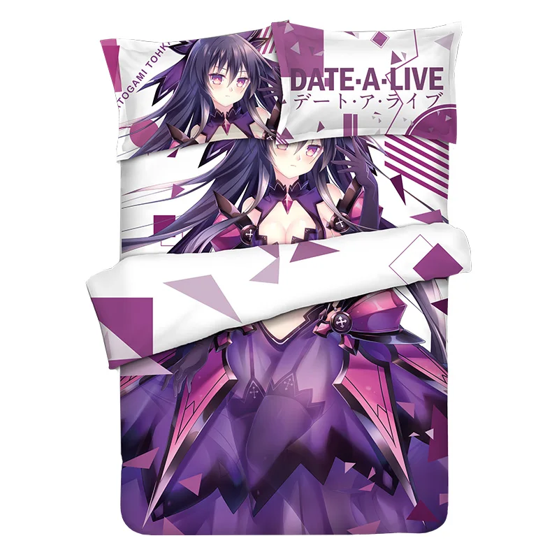 

Anime Bedding Set with Quilt Cover, Date A Live Cartoon,Tokisaki Kurumi