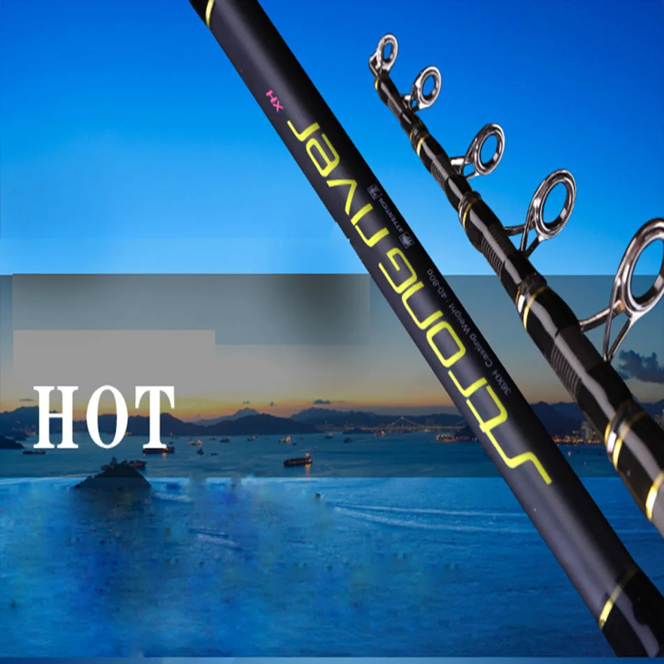 2pcs/pack 2.4/2.7/3.0/3.3/3.6M telescopic fishing rod Ultra hard power high carbon fiber rod Far shot sea beach long casting rod