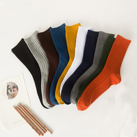 Socks for Men Cotton Solid Color Crew Sock Unisex Male Formelle Daily Socks Spring Winter Man Casual Socks Meias Wholesale 2024