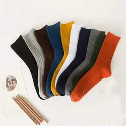 Socks for Men Cotton Solid Color Crew Sock Unisex Male Formelle Daily Socks Spring Winter Man Casual Socks Meias Wholesale 2024