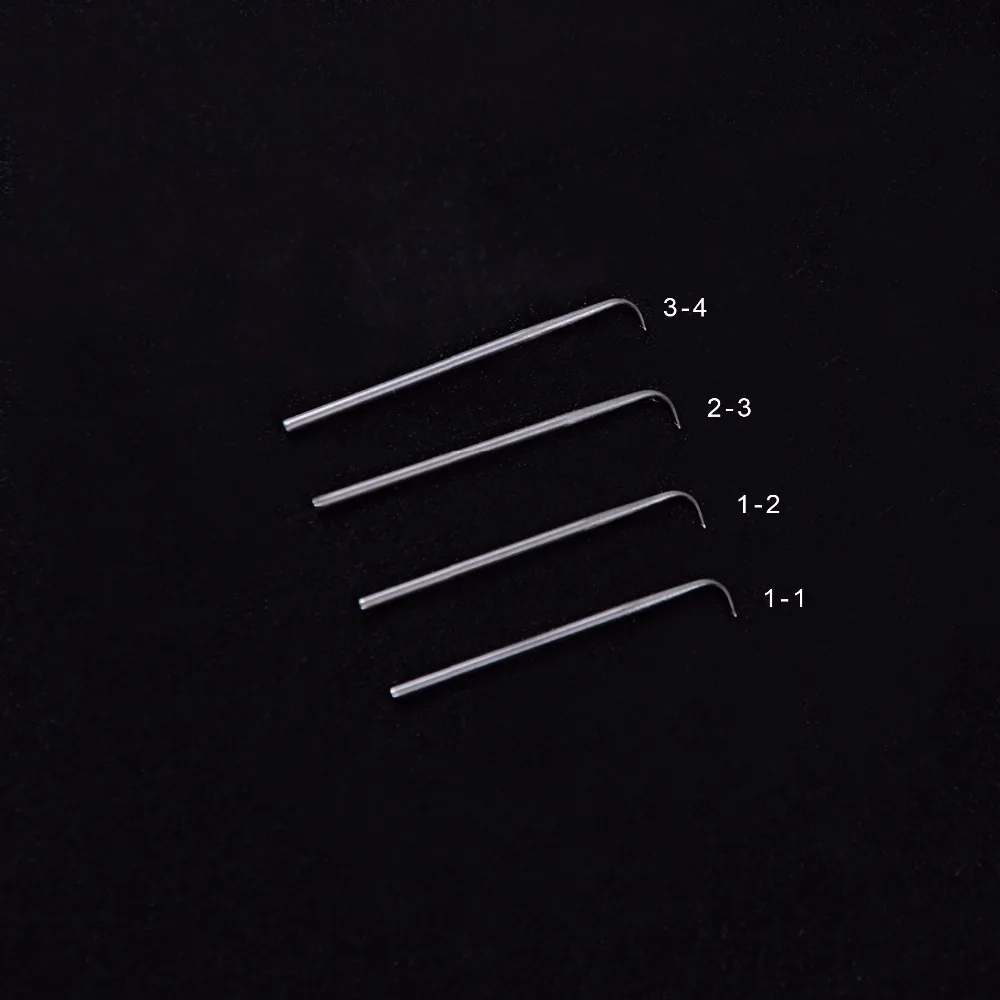 4 pcs Mix 4 Size Ventilating Needles(1-1,1-2,2-3,3-4) Make/Repair/Fix/Weave front/full Lace Wigs Toupee Hairpiece
