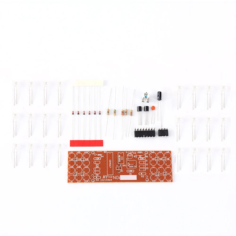 Kit fai da te elettronico rosso blu doppio colore lampeggiante luci stroboscopiche NE555 + CD4017 Kit di apprendimento per la pratica elettronica