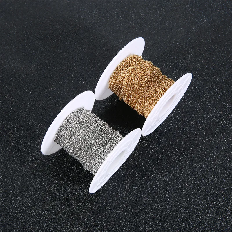 LOULEUR 10 Yard/roll 2/2.5/3mm Women Necklaces Chain Stainless Steel Gold Color Necklace for Men Bracelets Jewelry Making