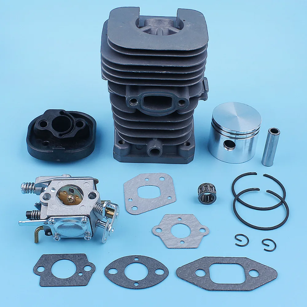 Cylinder Piston Carburetor Carb Gasket Kit For Partner 350 351 370 371 420 390 391 Formula 5000 Chainsaw 41mm Nikasil Plated