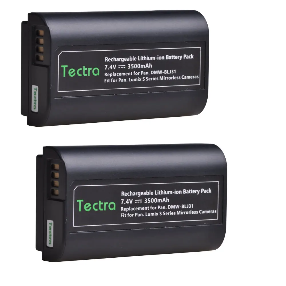 

Tectra 2PCS 3500mAh DMW-BLJ31 Battery for Panasonic LUMIX S1, S1R, S1H Mirrorless Cameras DMWBLJ31 Batteries