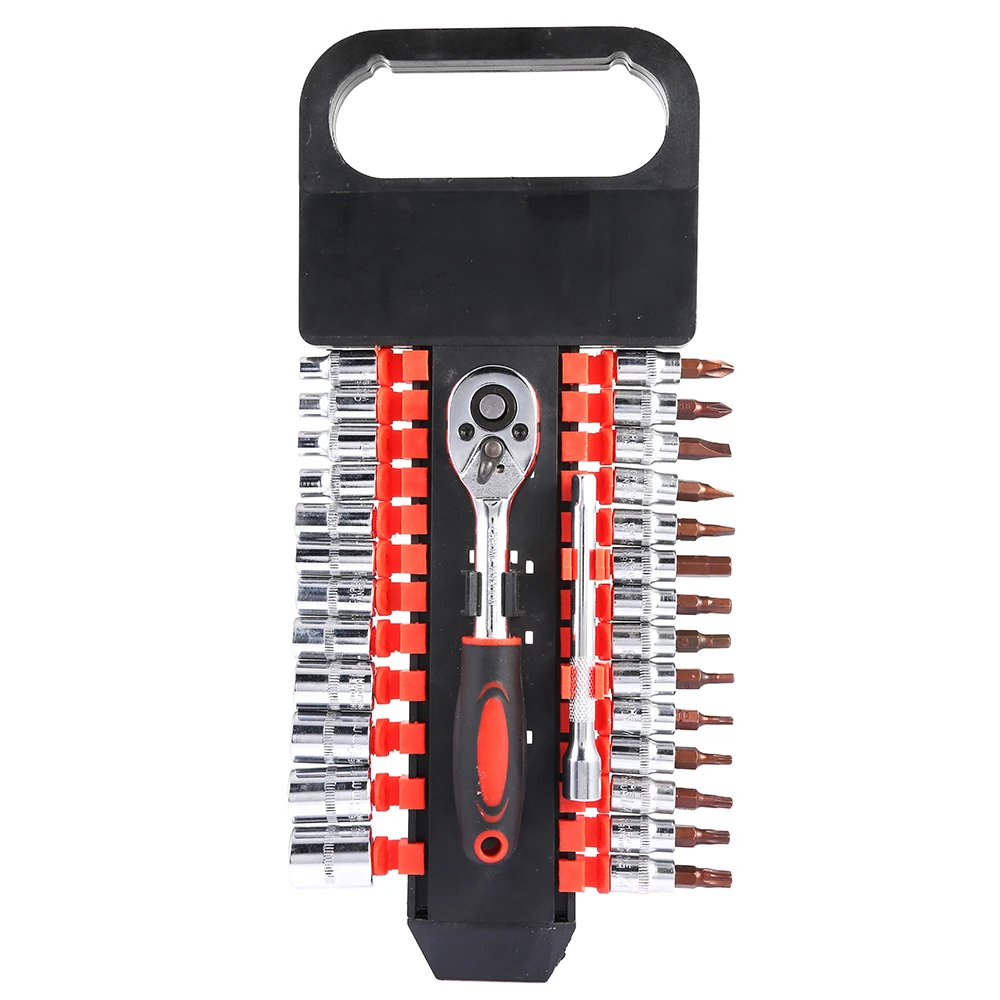 27pcs Chrome Vanadium Steel 1/4 Drive Ratchet Wrench Set Quick Socket Phillips Torx Slotted Hex Screwdirver bit Tool Kit