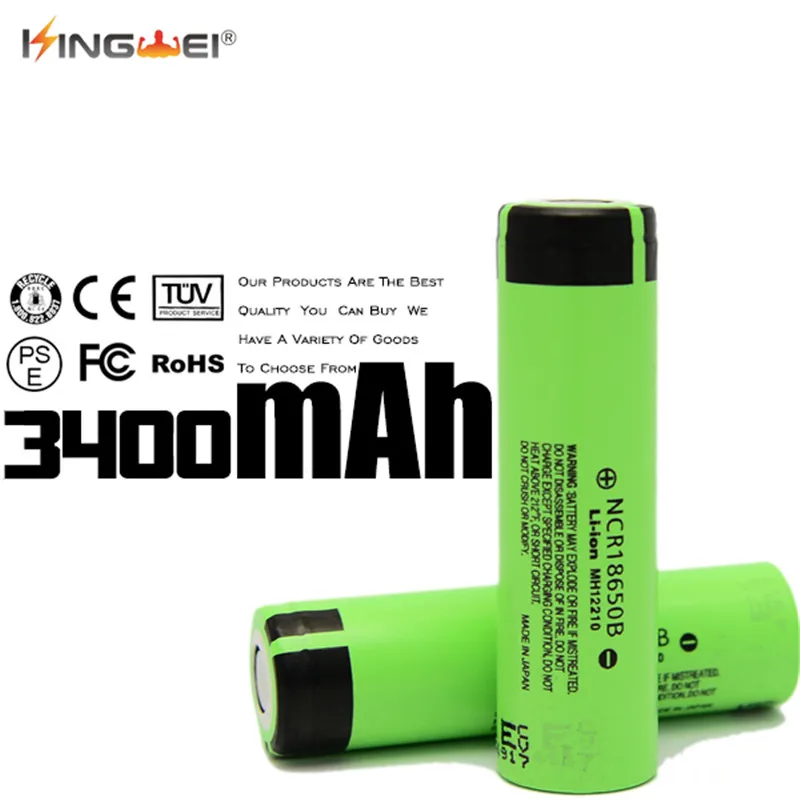 KingWei 100pcs WholeSale for Panasonic 3400mah 3.7v high drain imr 18650 battery