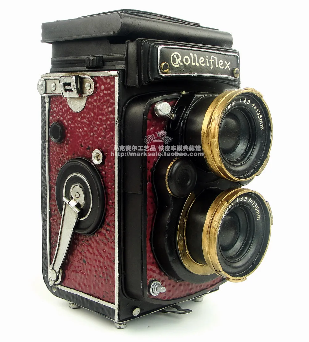 Hot Classic Europe Style Retro The German Rolleiflex Camera Model Creative Mini Iron Craft Best Gift Home Bar Decoration