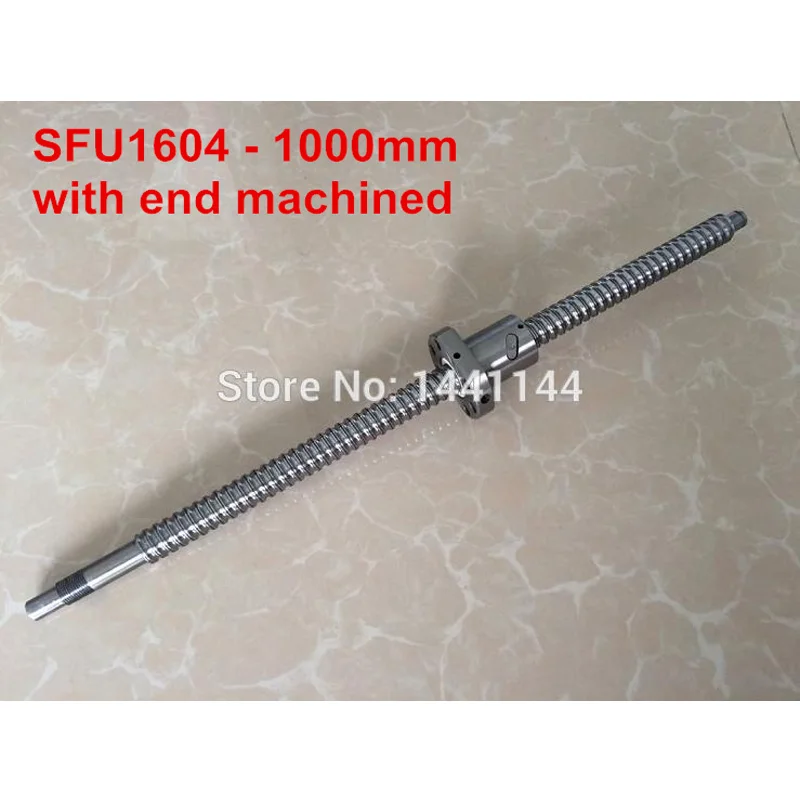 

1pc Ball screw SFU1604 - 1000mm + 1pc Ball nut for CNC with BK12/BF12 end machined