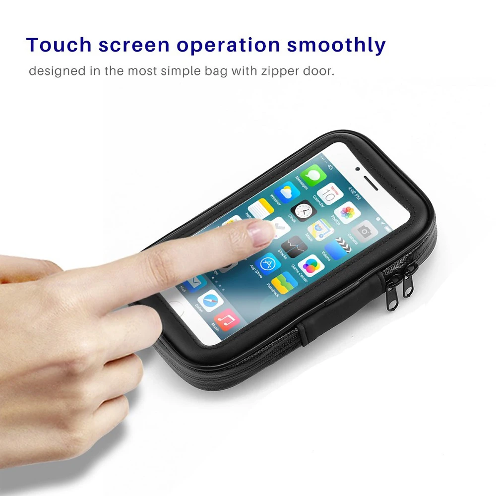 Untoom Waterproof Motorcycle Motorbike Phone Holder Cell Phone Mount Bracket for Scooter Rearview Mirror Stand for iPhone Xiaomi