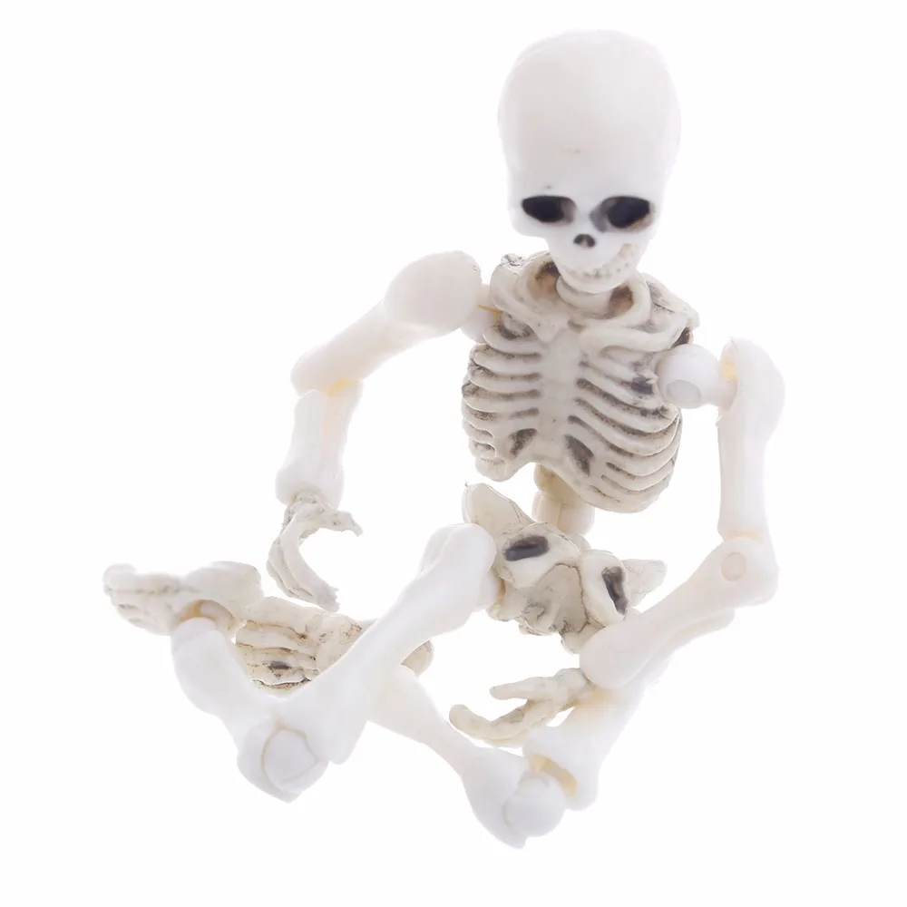 Squelette de m. Bones, modèle humain, crâne complet, Mini jouet, décor de fête d'halloween, figurines d'action, squelette, 9cm