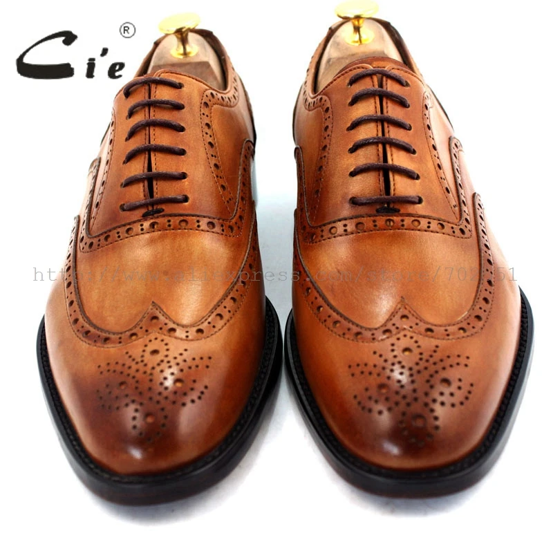 cie round toe full brogue shoes men custom handmade calf leather men leather dress shoes men\'s oxford shoe color brown No.OX208