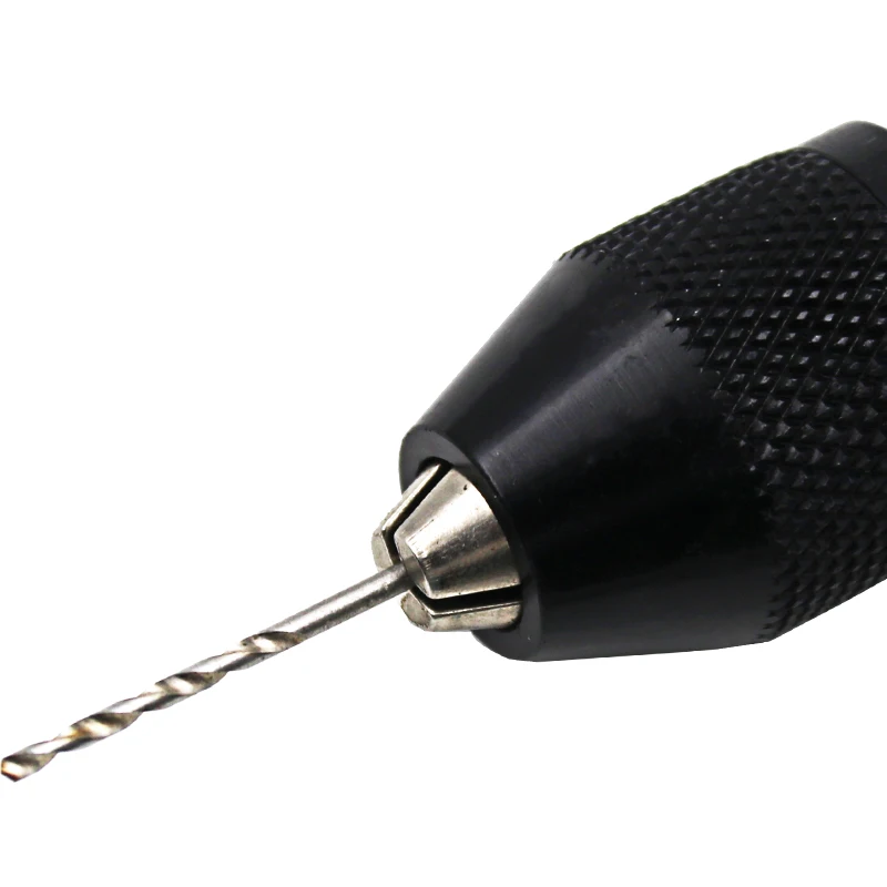 Keyless Mandrino Driver 0.3-6.5 millimetri Drill Keyless Mandrino Cacciavite Cacciaviti a Percussione Adattatore 1/4 "Gambo Trapano Nero